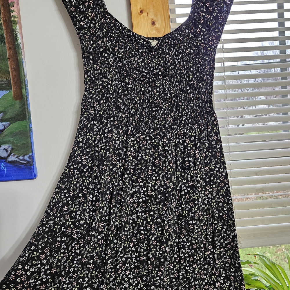 Garage Black Floral Midi Dress